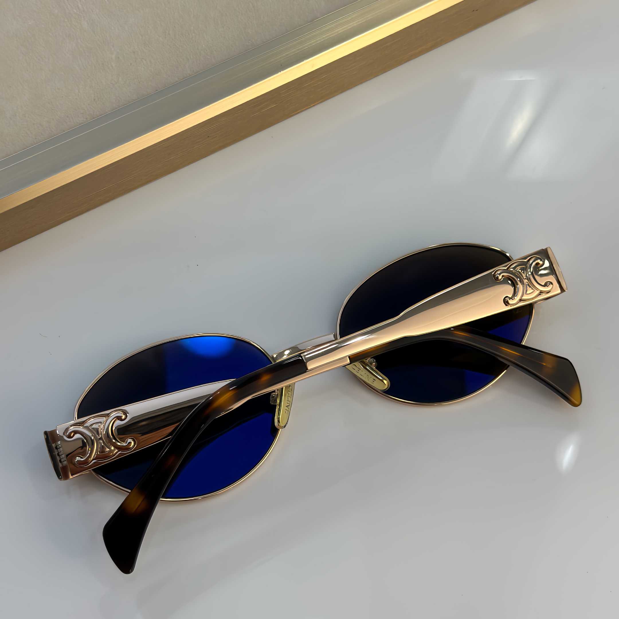 Celine Triomphe Metal 01 Sunglasses In Metal - DesignerGu