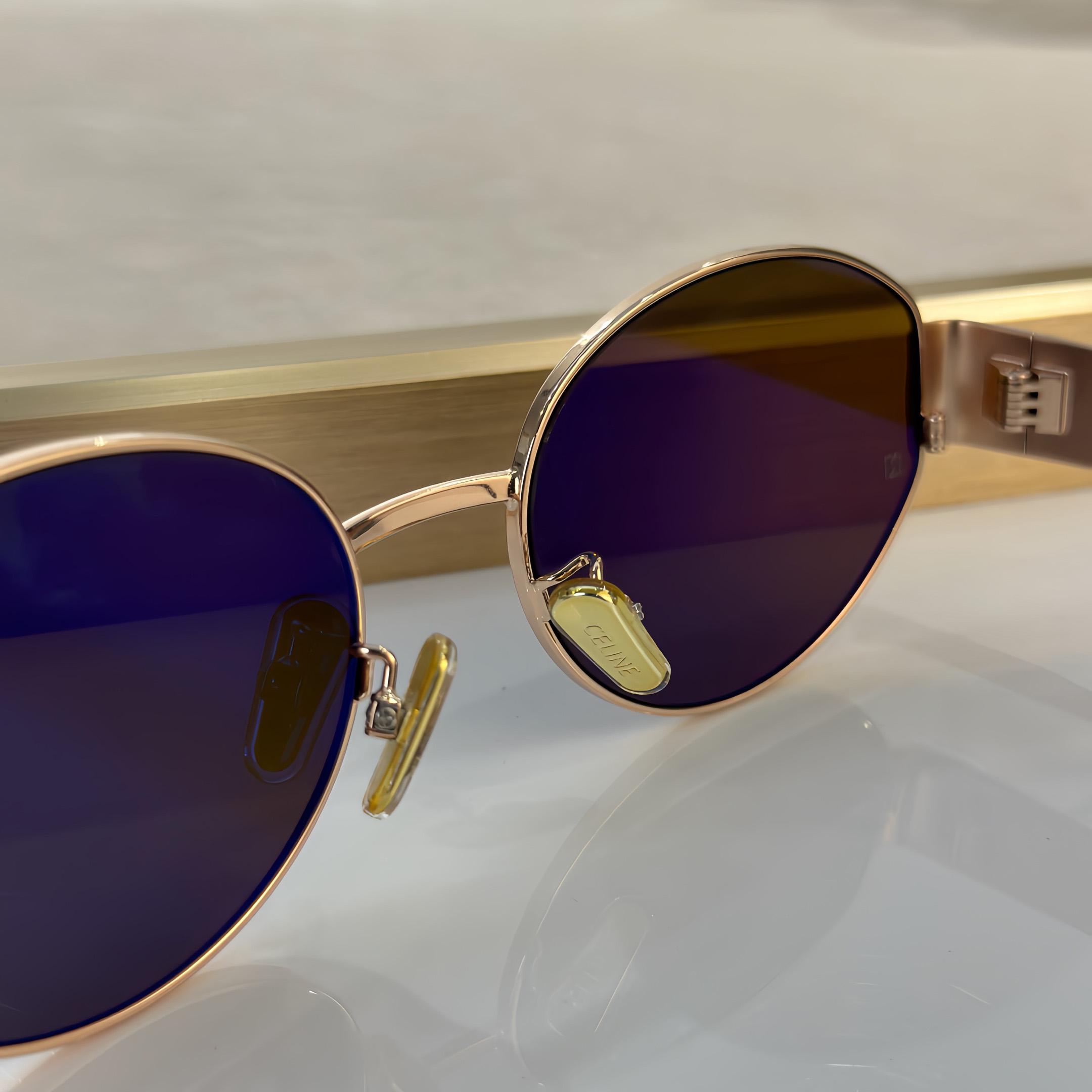 Celine Triomphe Metal 01 Sunglasses In Metal - DesignerGu