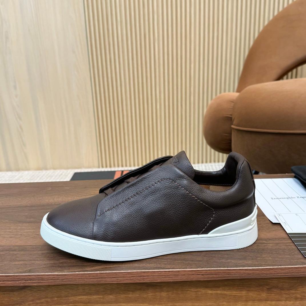 Zegna Leather Sneakers - DesignerGu