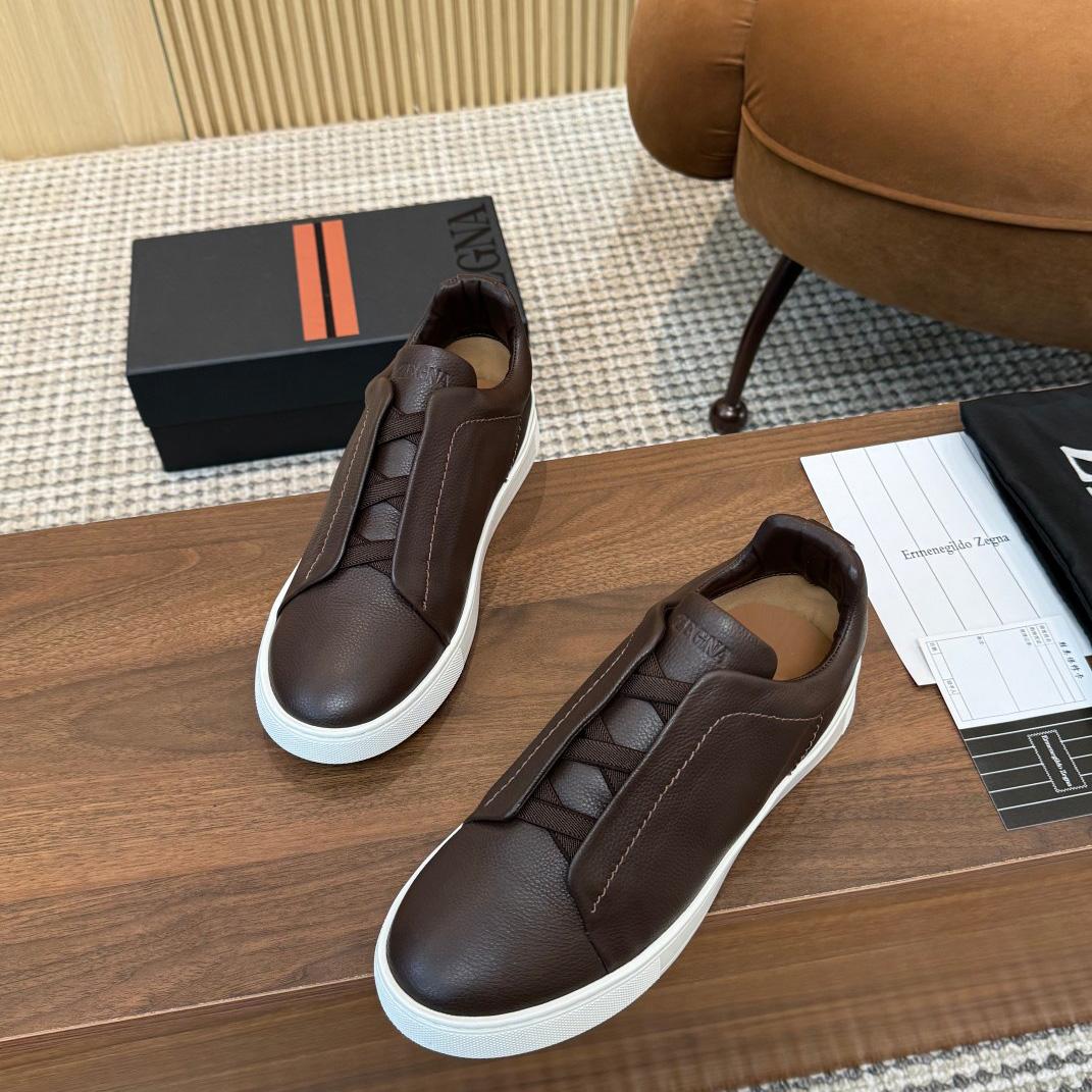 Zegna Leather Sneakers - DesignerGu