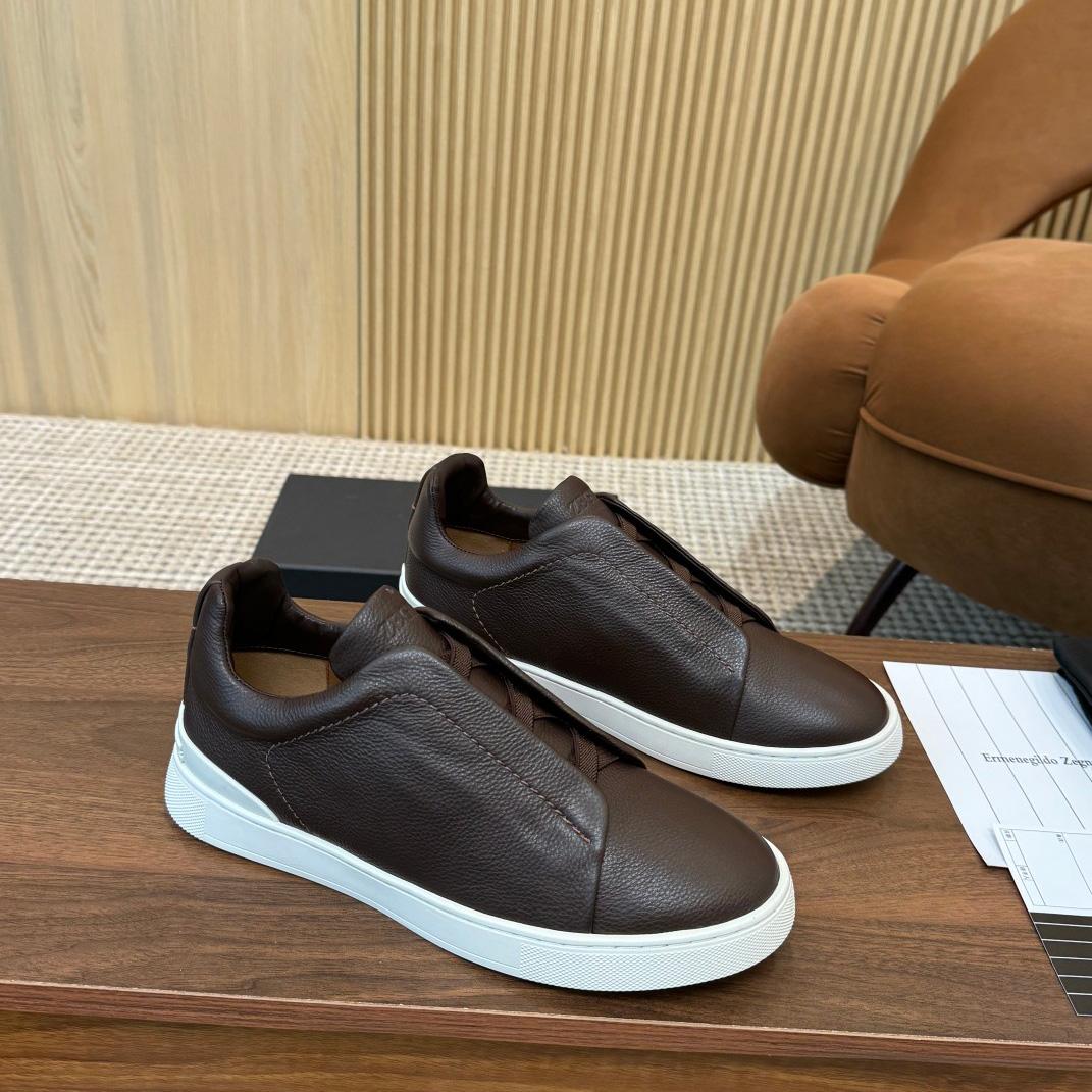 Zegna Leather Sneakers - DesignerGu