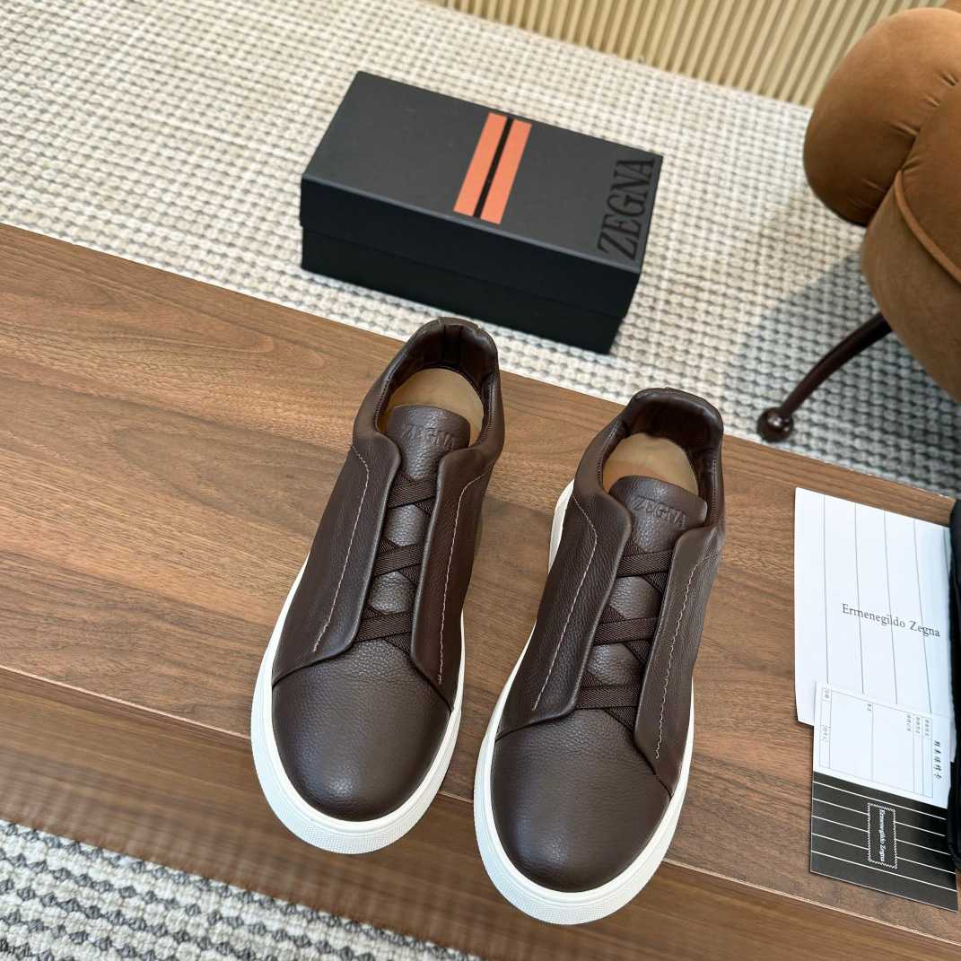 Zegna Leather Sneakers - DesignerGu