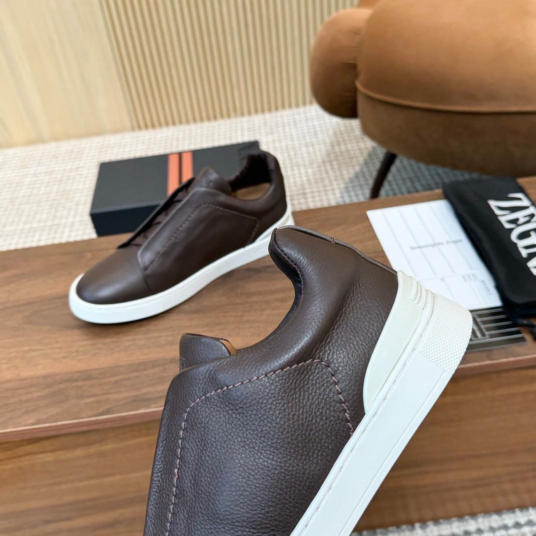 Zegna Leather Sneakers - DesignerGu