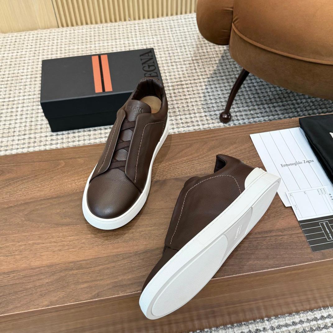 Zegna Leather Sneakers - DesignerGu