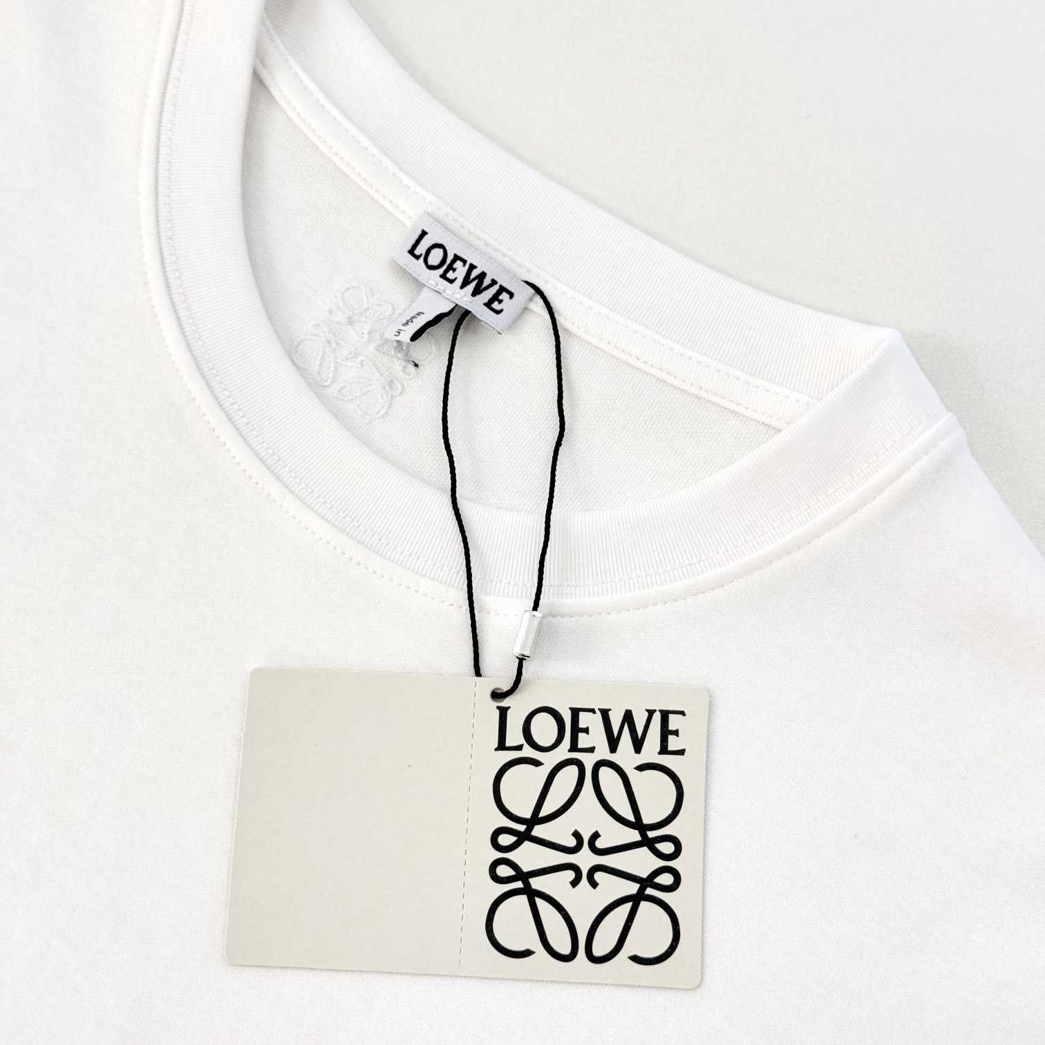 Loewe Embroidered Draped T-shirt In Cotton Blend - DesignerGu