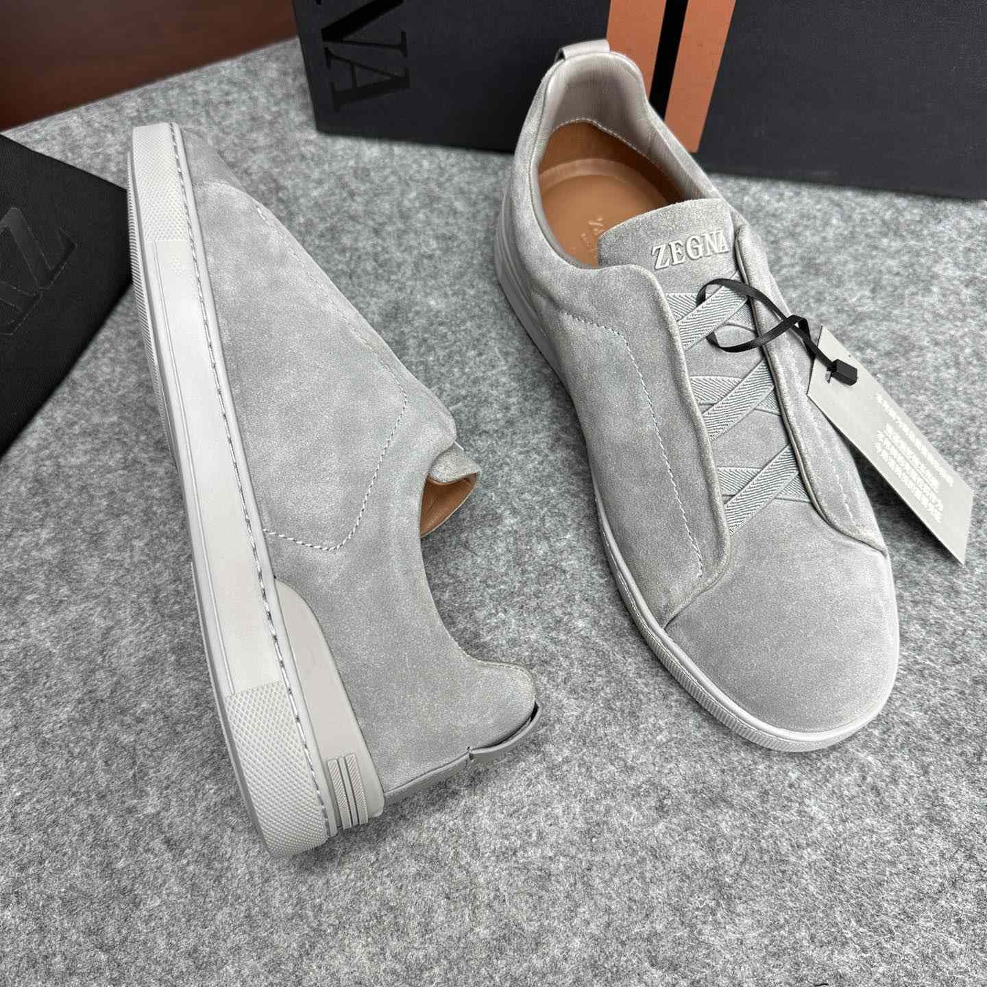 Zegna Suede Triple Stitch™ Sneakers - DesignerGu