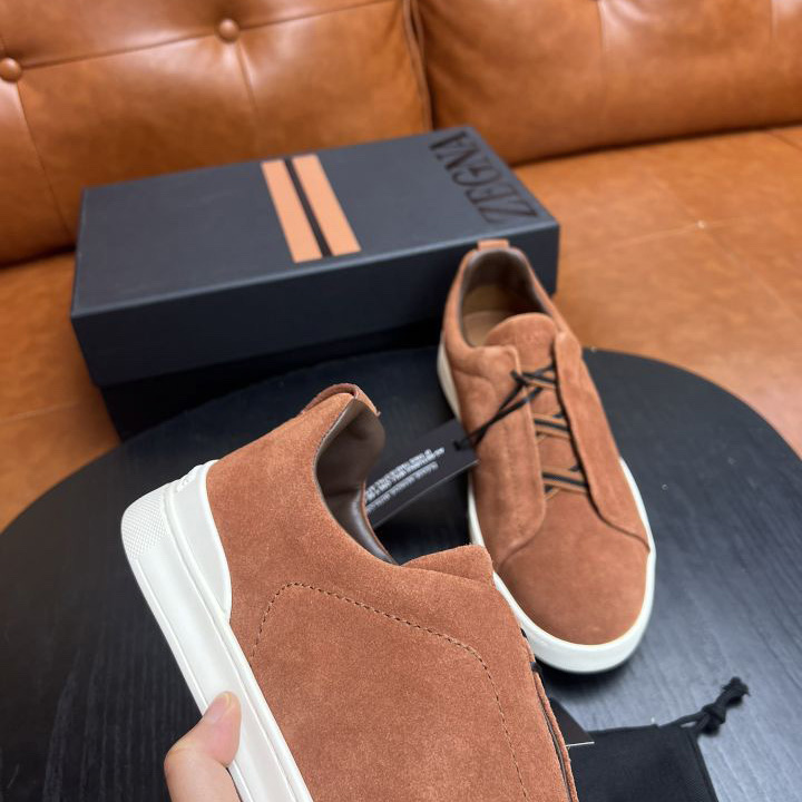 Zegna Suede Triple Stitch™ Sneakers - DesignerGu