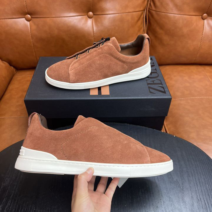 Zegna Suede Triple Stitch™ Sneakers - DesignerGu