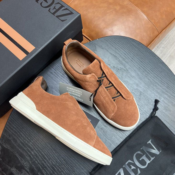 Zegna Suede Triple Stitch™ Sneakers - DesignerGu