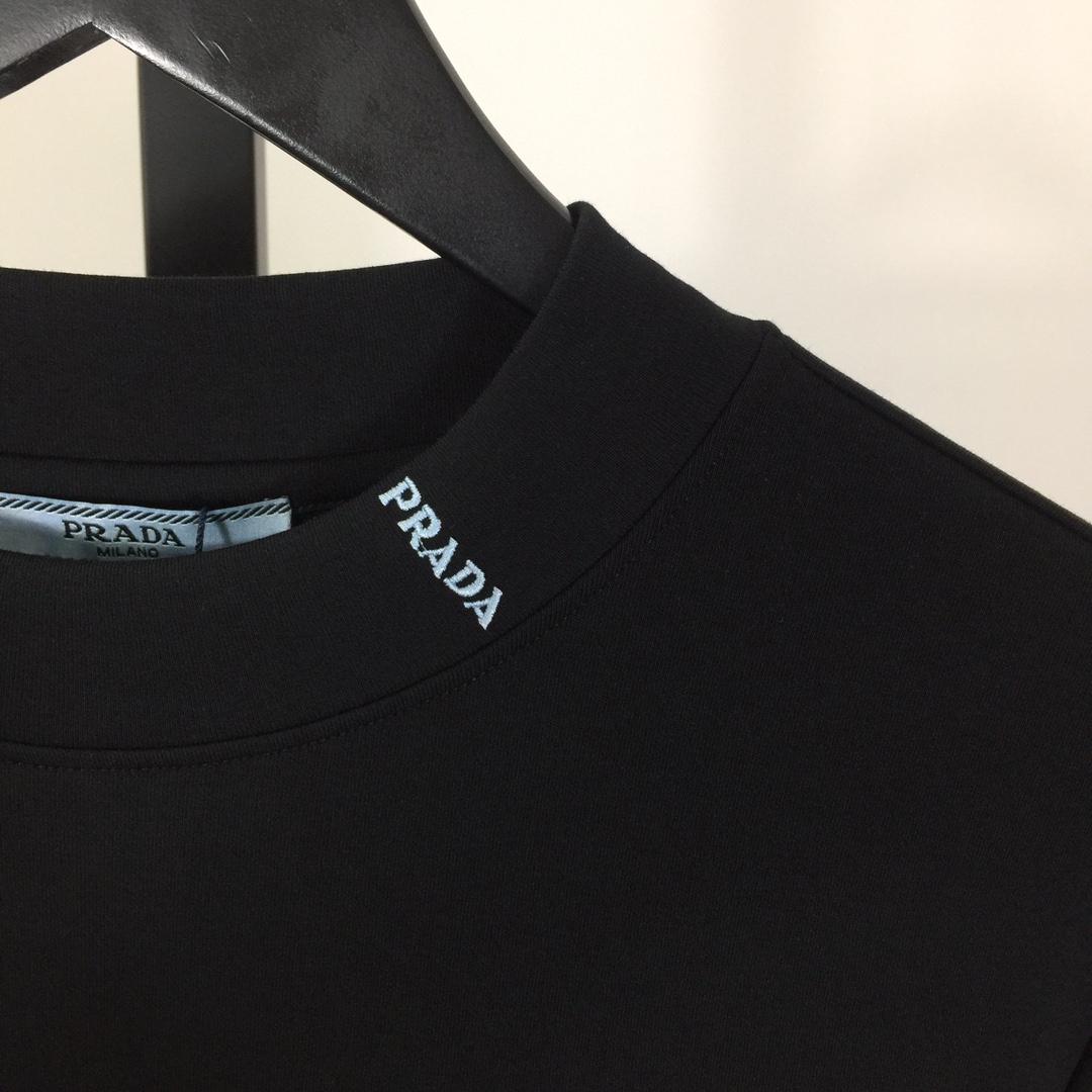 Prada Long-sleeved Cotton T-shirt - DesignerGu