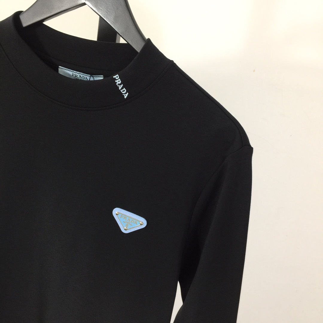 Prada Long-sleeved Cotton T-shirt - DesignerGu