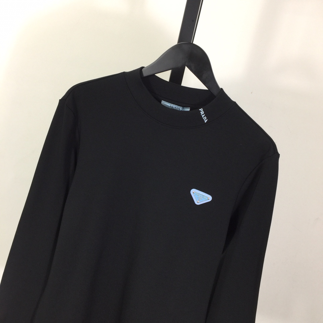 Prada Long-sleeved Cotton T-shirt - DesignerGu