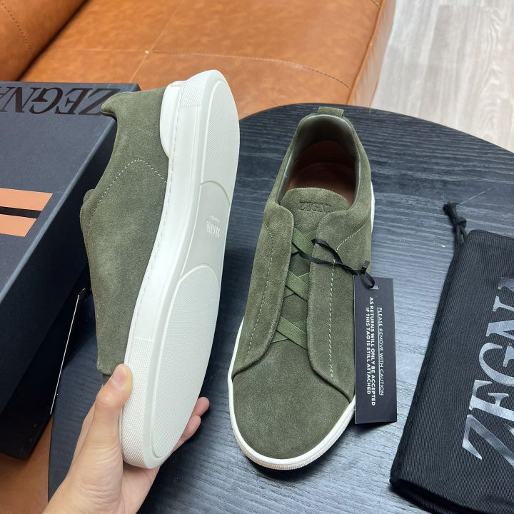 Zegna Suede Triple Stitch™ Sneakers - DesignerGu