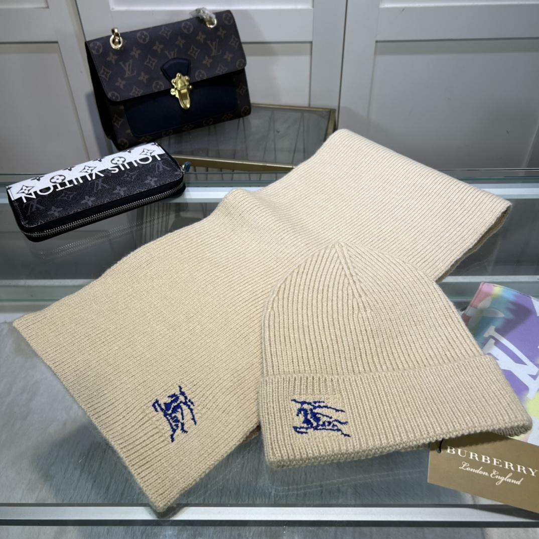 Burberry KD-embroidered Ribbed-knit Scarf & Beanie - DesignerGu