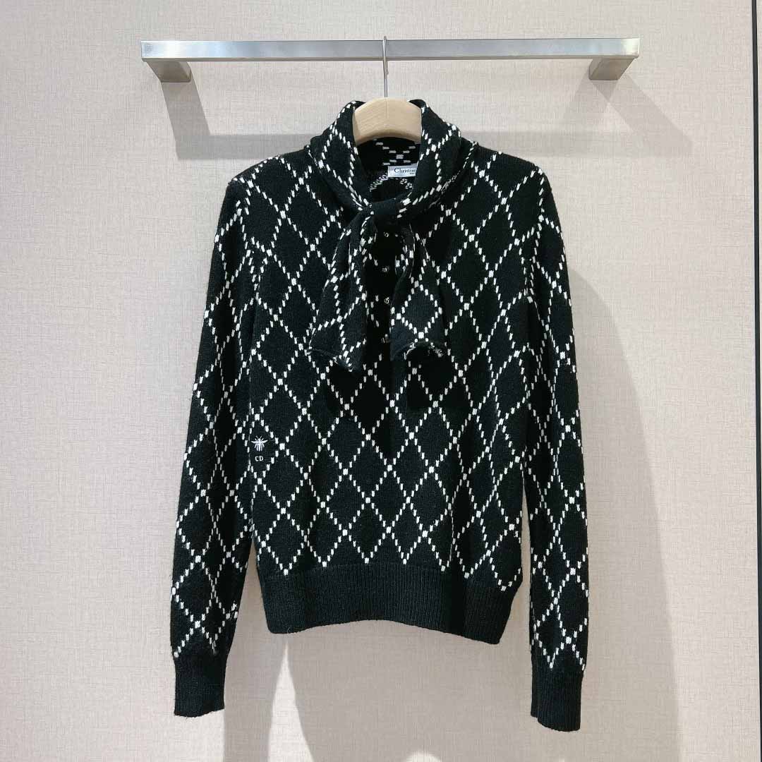 Dior Tied Collar Sweater     - DesignerGu