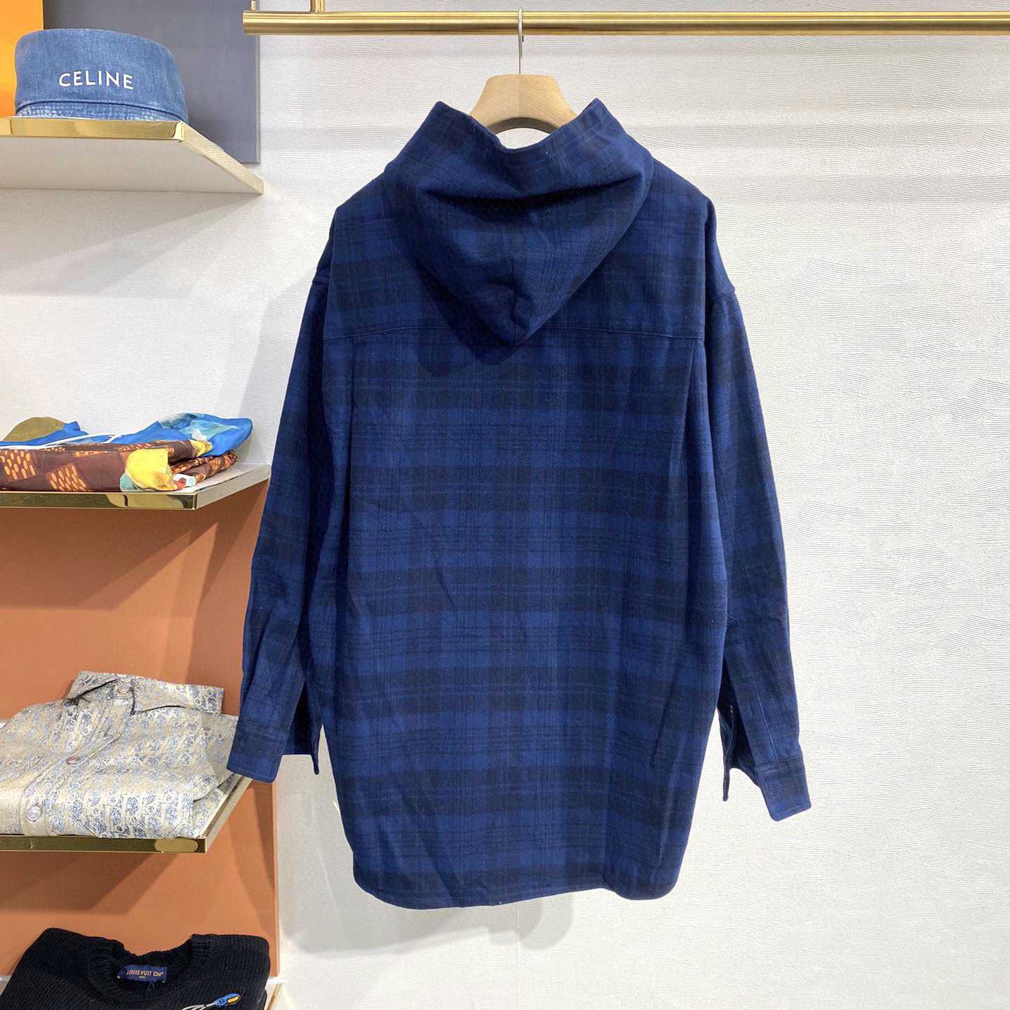 Balenciaga Checked Hooded Shirt  - DesignerGu