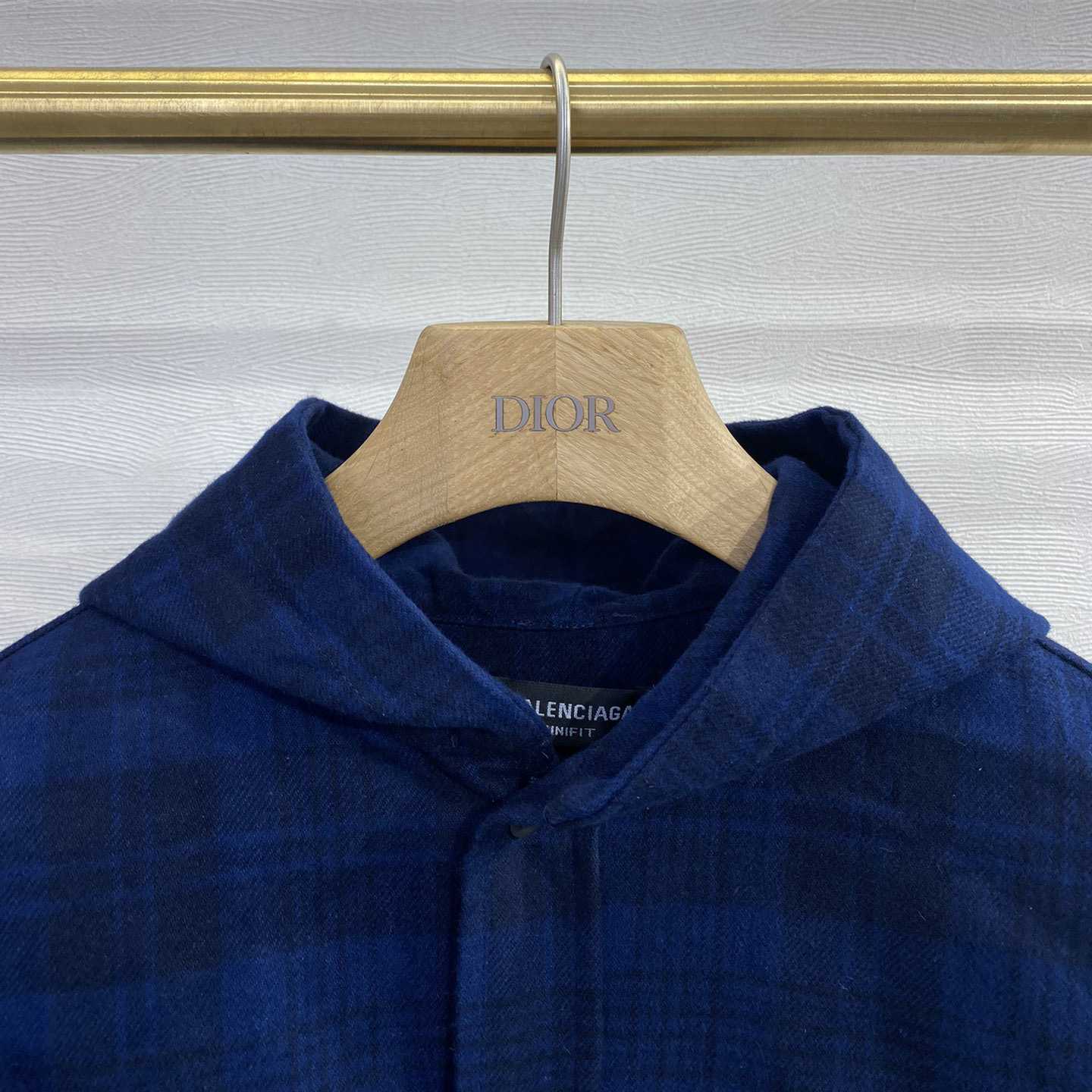 Balenciaga Checked Hooded Shirt  - DesignerGu