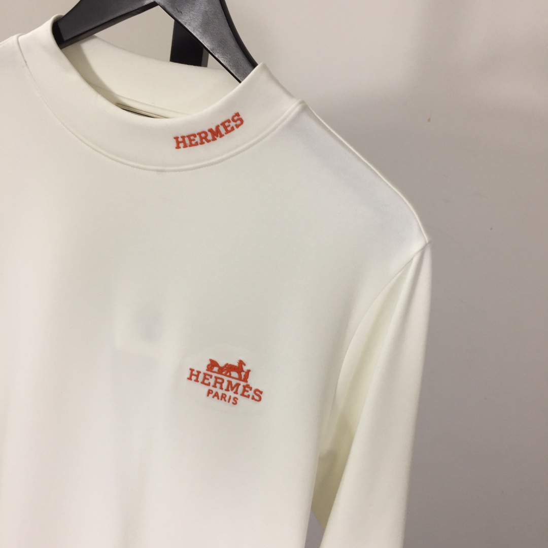 Hermes Logo Long Sleeve Tee - DesignerGu