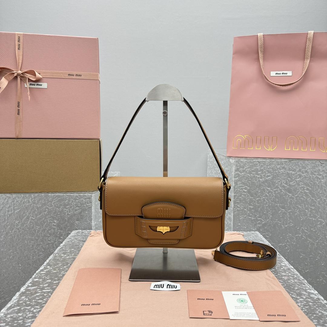 Miu Miu Penny Leather Bag - DesignerGu