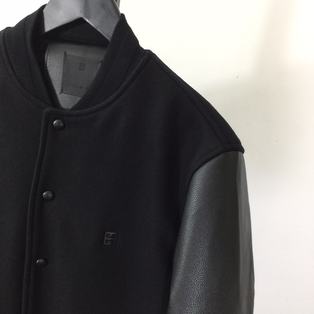 Givenchy Varsity Jacket In Wool And Leather With 4G Detail - DesignerGu