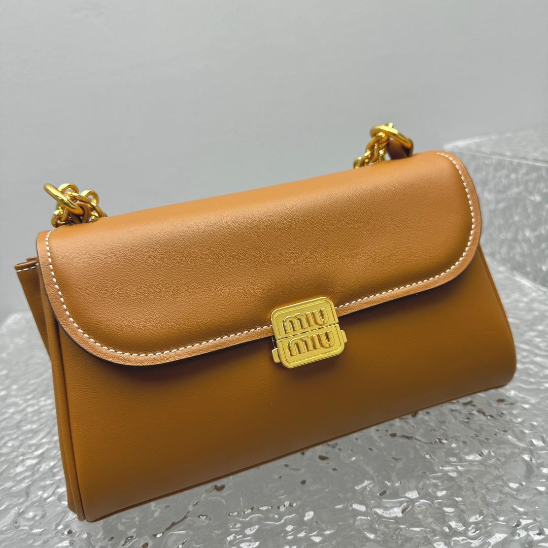 Miu Miu Leather Shoulder Bag - DesignerGu