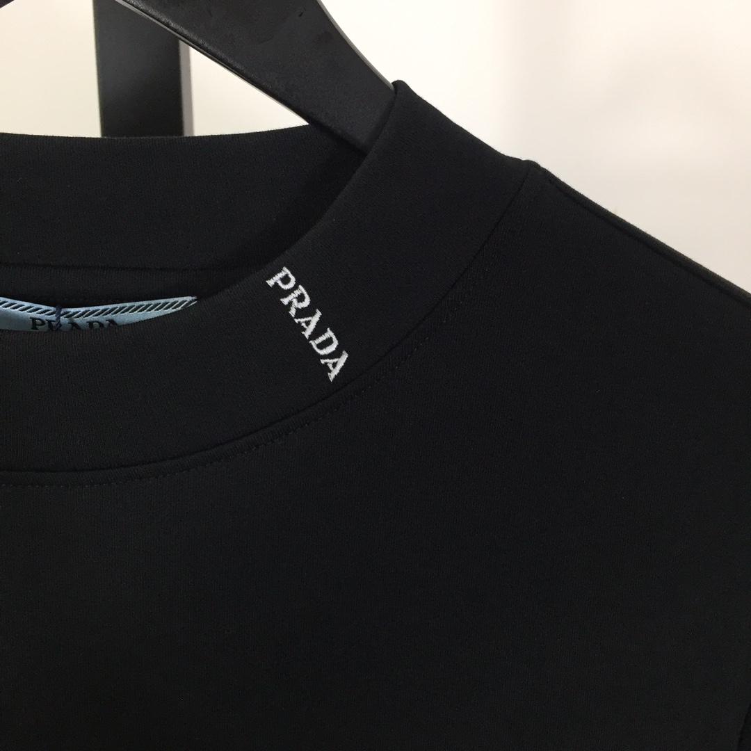 Prada Long-sleeved Cotton T-shirt - DesignerGu