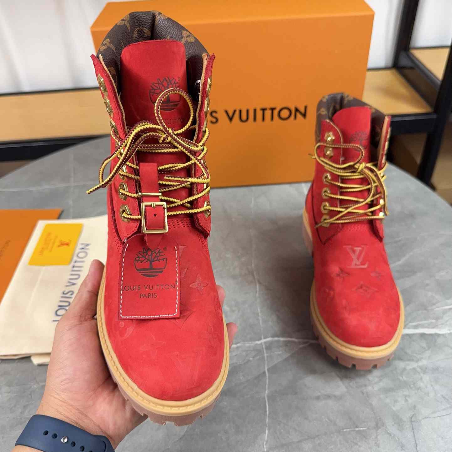 Louis Vuitton x Timberland Monogram Ankle Boot - DesignerGu