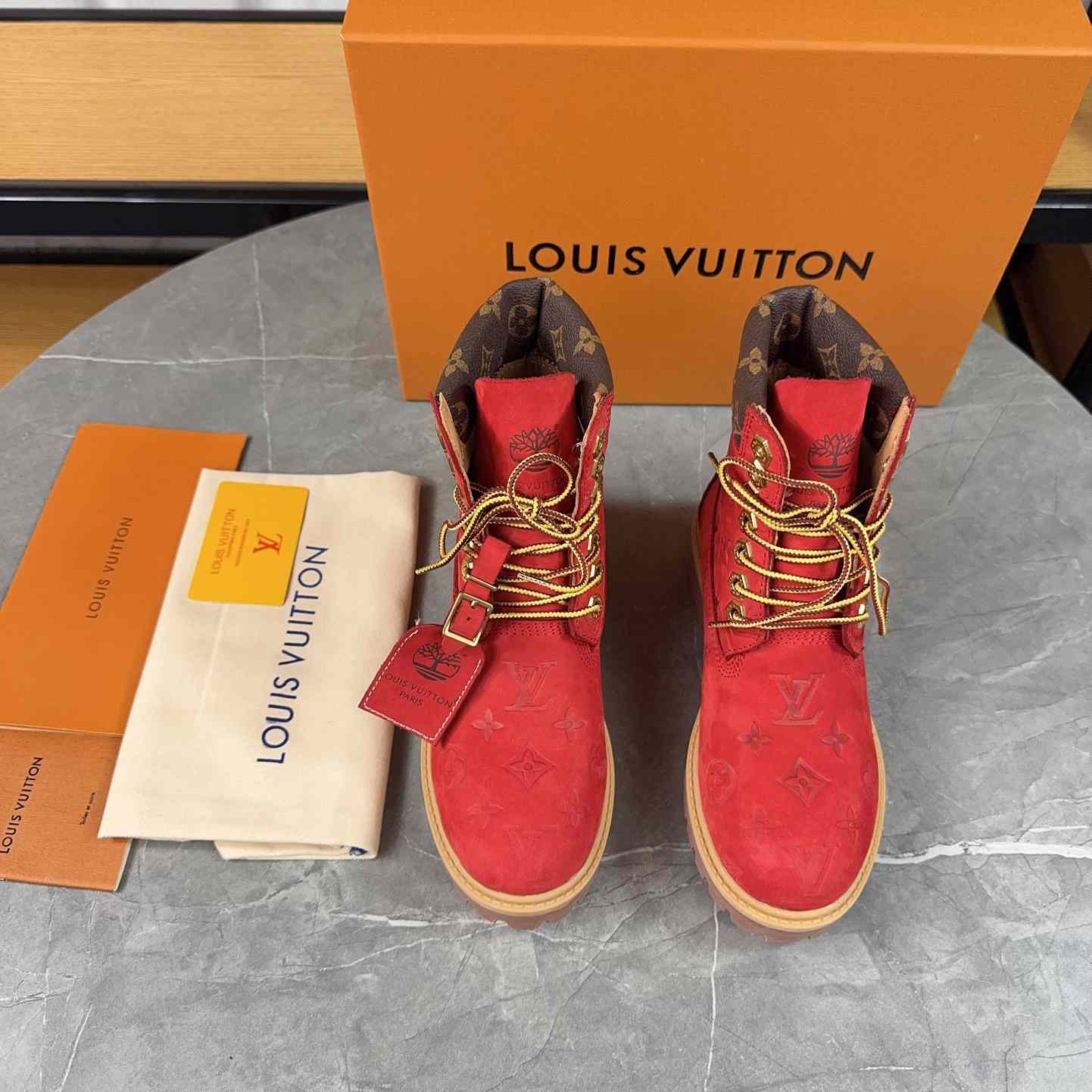 Louis Vuitton x Timberland Monogram Ankle Boot - DesignerGu