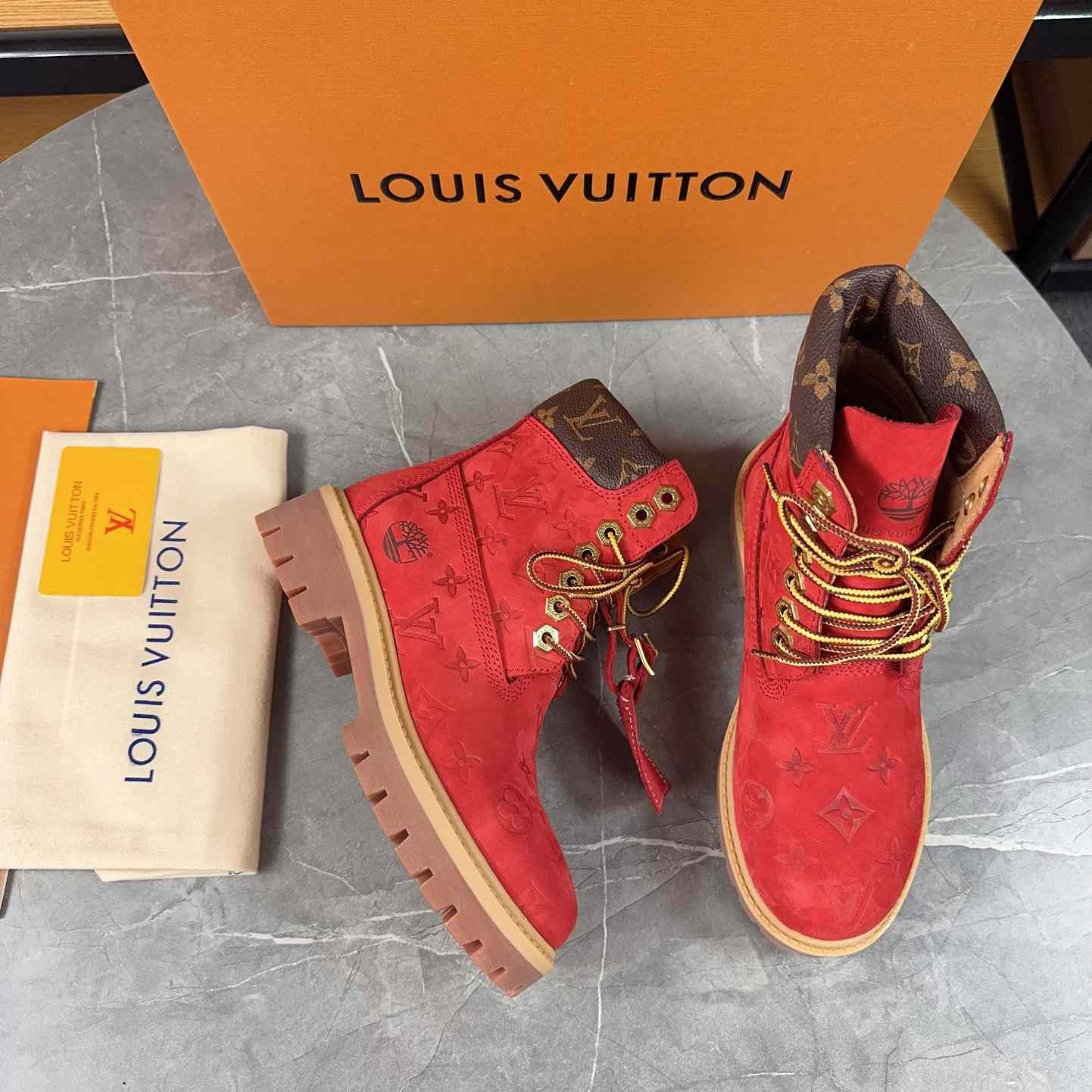 Louis Vuitton x Timberland Monogram Ankle Boot - DesignerGu