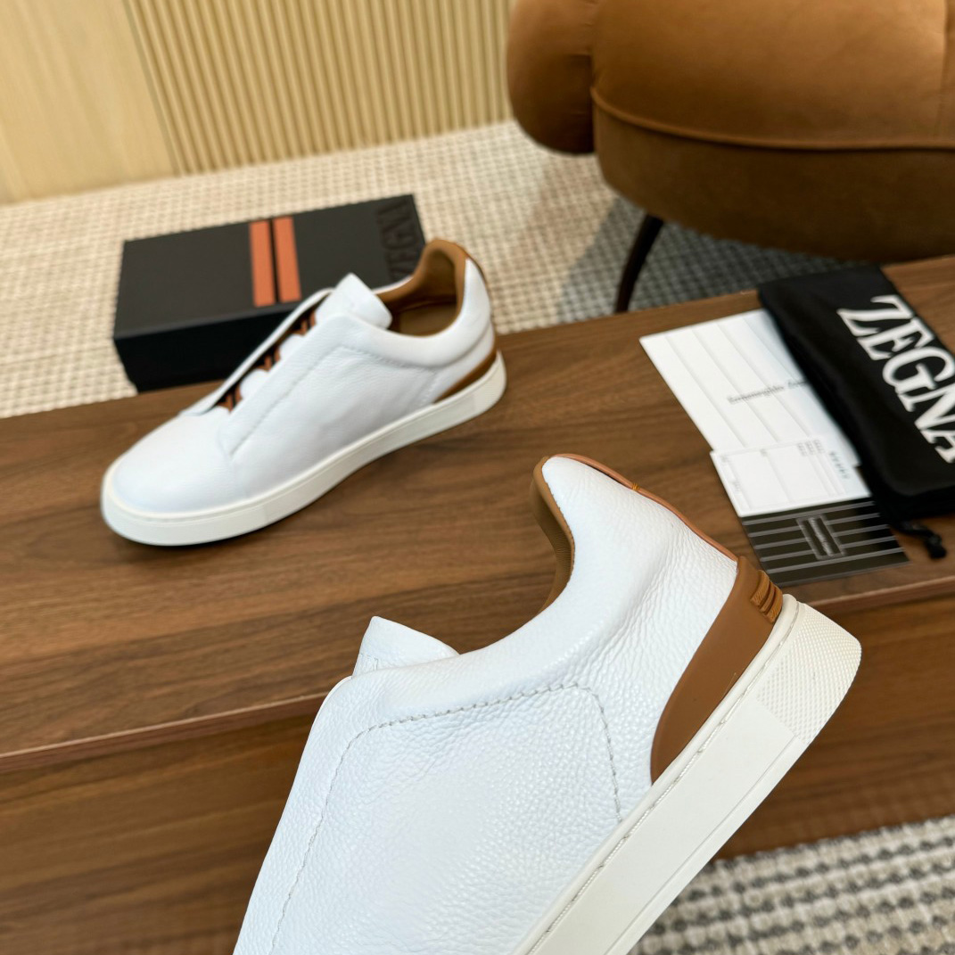 Zegna Leather Sneakers - DesignerGu