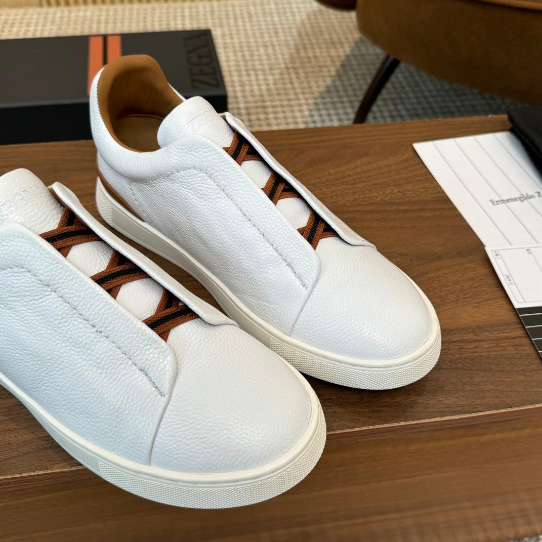 Zegna Leather Sneakers - DesignerGu