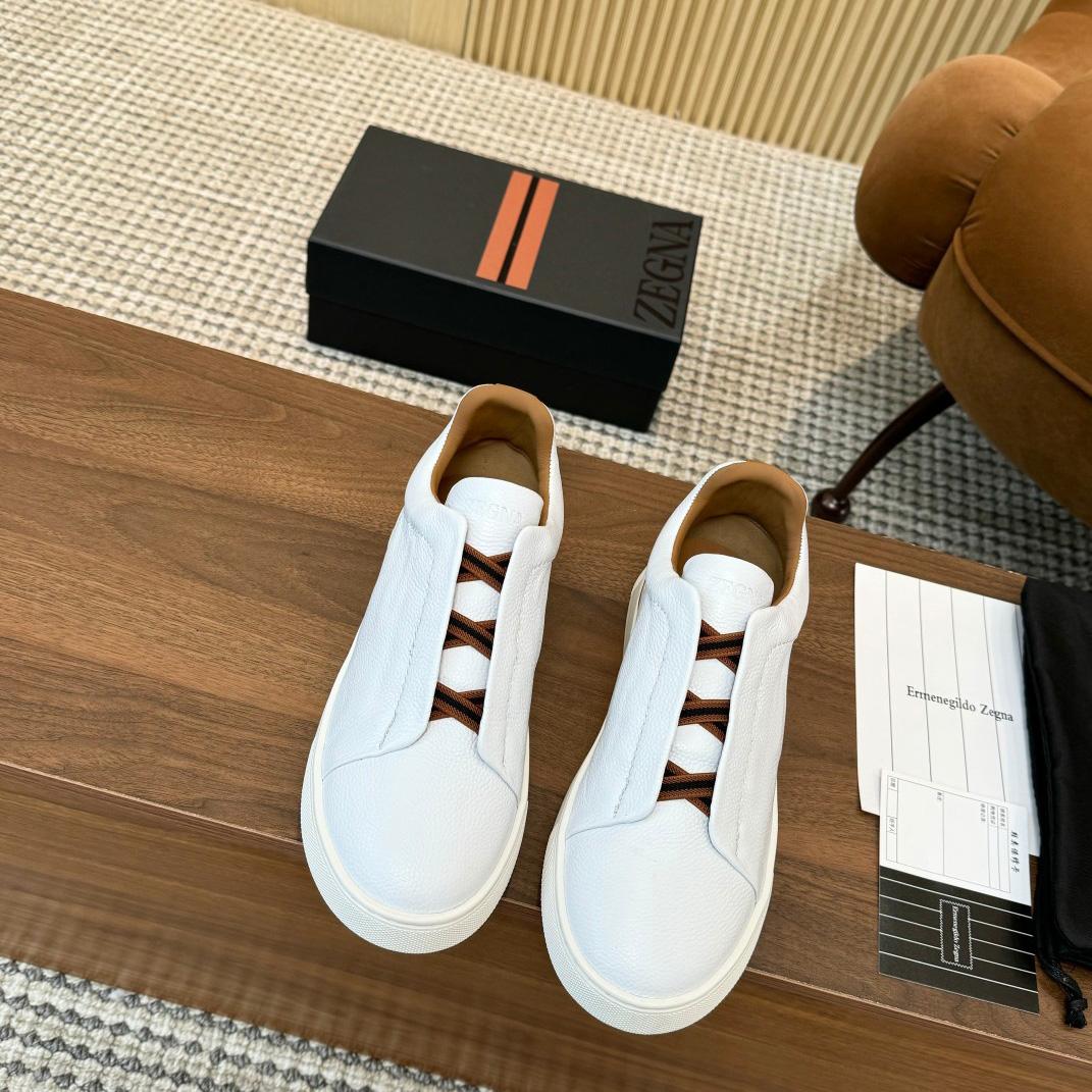 Zegna Leather Sneakers - DesignerGu