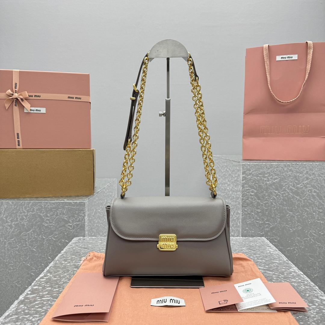 Miu Miu Leather Shoulder Bag - DesignerGu