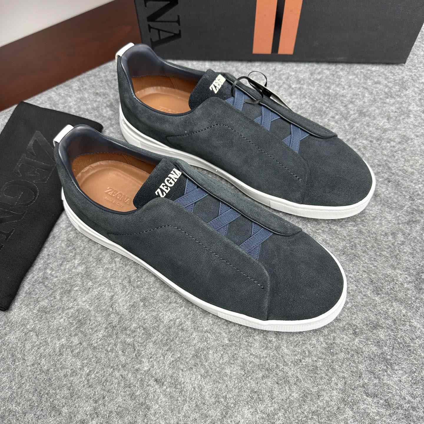 Zegna Suede Triple Stitch™ Sneakers - DesignerGu