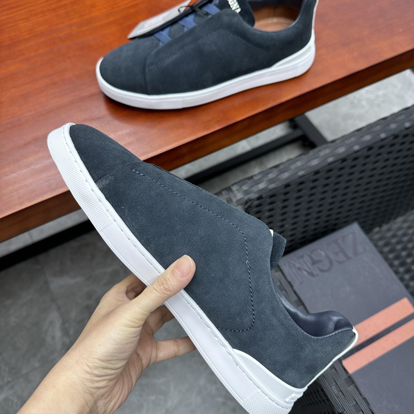 Zegna Suede Triple Stitch™ Sneakers - DesignerGu