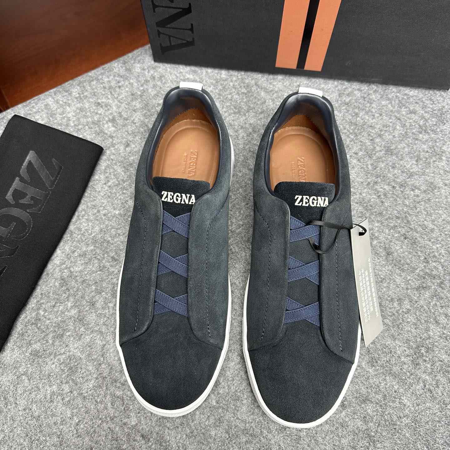 Zegna Suede Triple Stitch™ Sneakers - DesignerGu