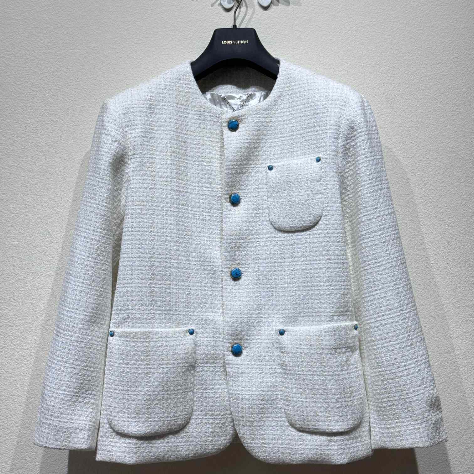 Louis Vuitton Damier Collarless Tweed Jacket    - DesignerGu