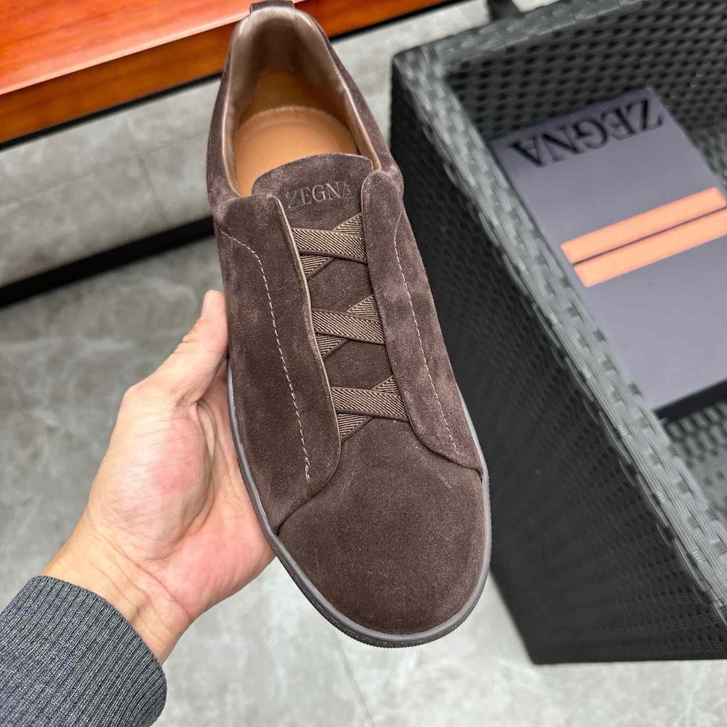 Zegna Suede Triple Stitch™ Sneakers - DesignerGu