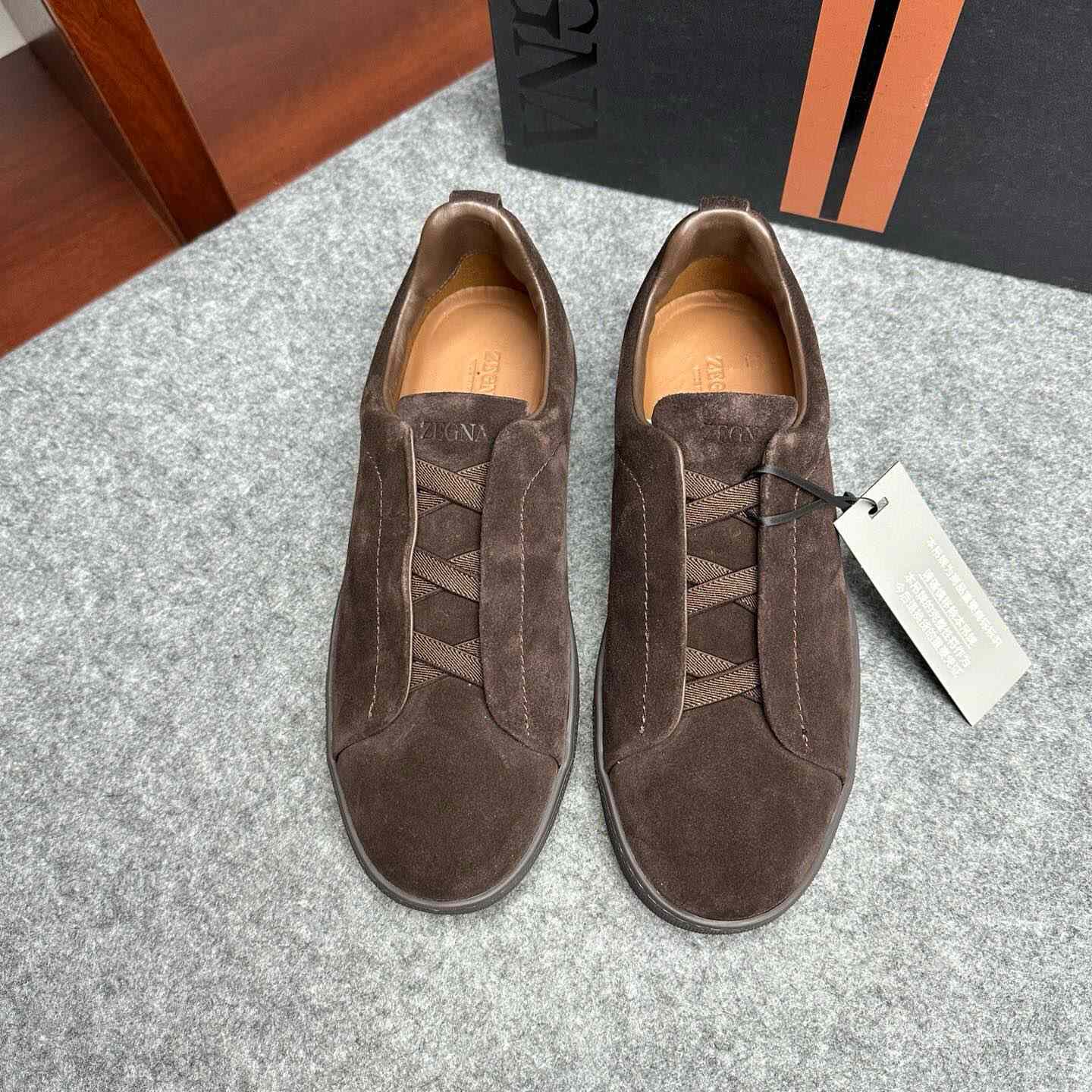 Zegna Suede Triple Stitch™ Sneakers - DesignerGu