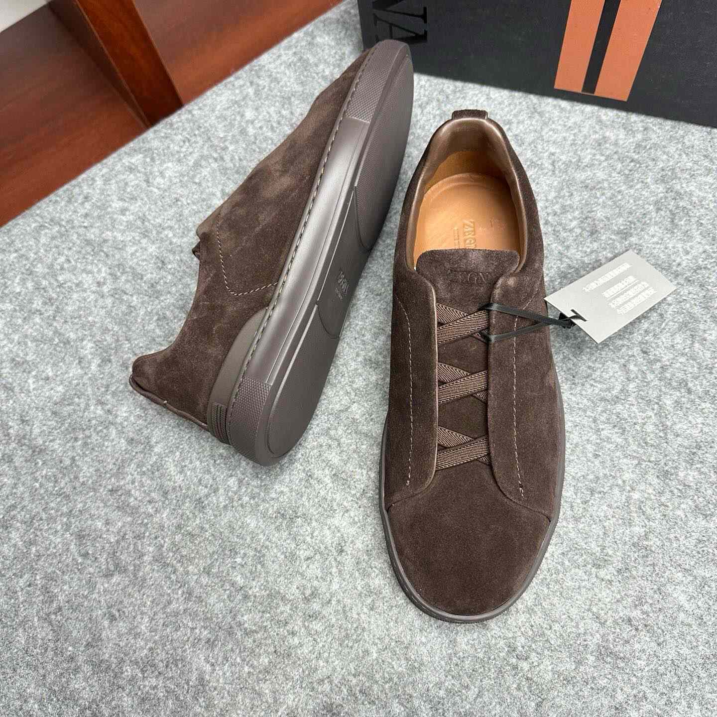 Zegna Suede Triple Stitch™ Sneakers - DesignerGu