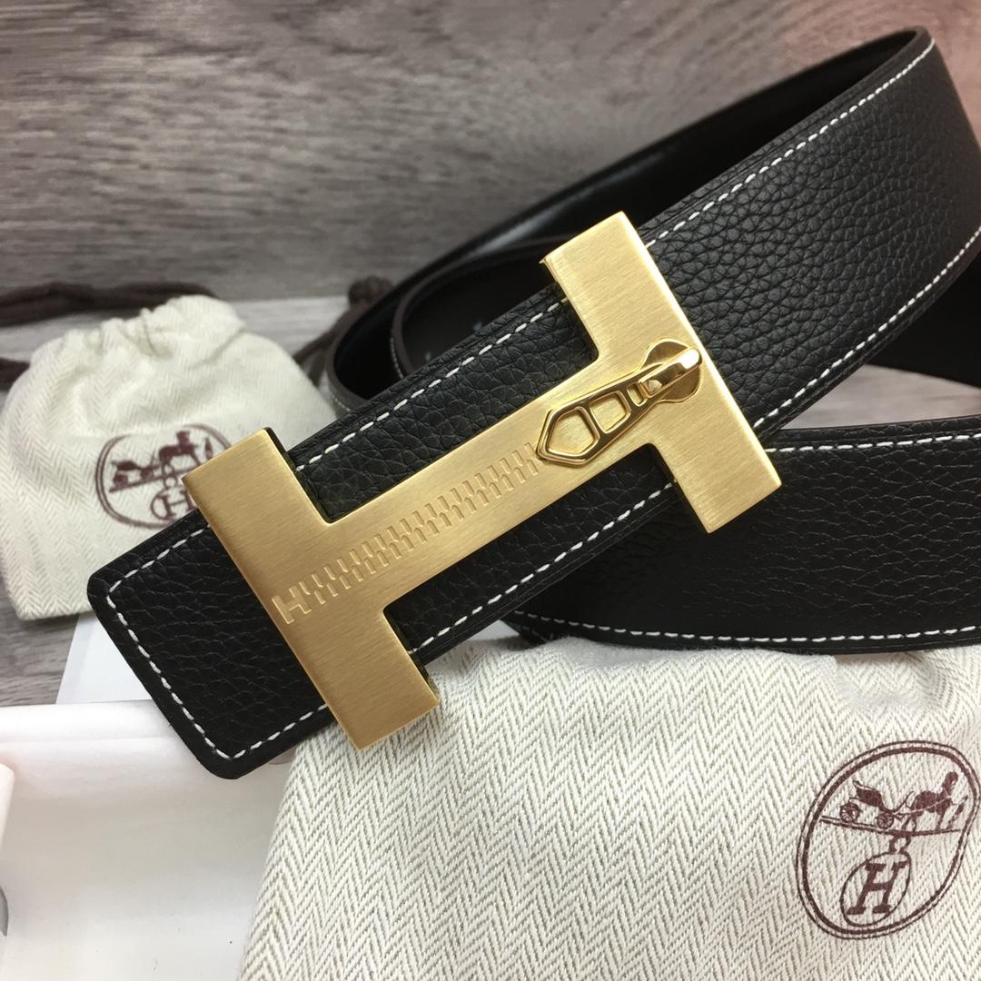 Hermes Leather H Buckle Belt - DesignerGu