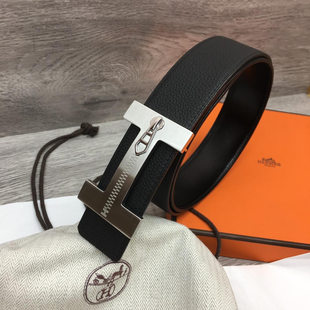 Hermes Leather H Buckle Belt - DesignerGu