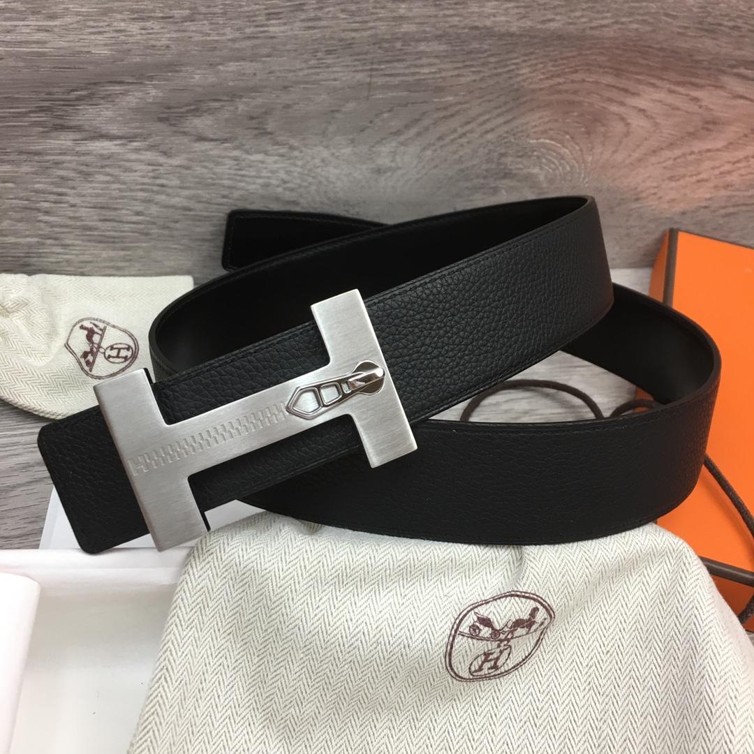 Hermes Leather H Buckle Belt - DesignerGu