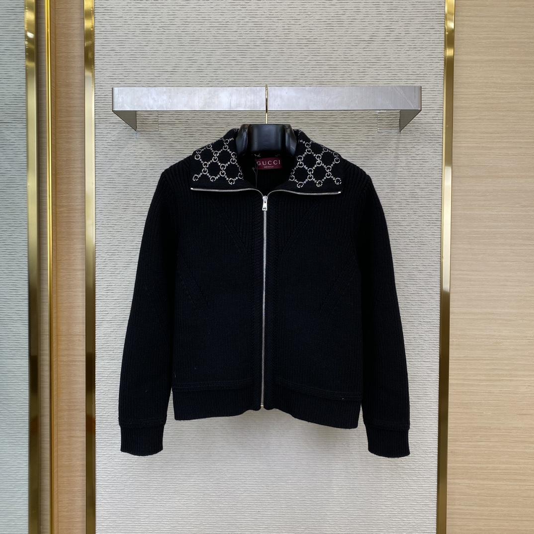 Gucci Knit Wool Sweater With Web - DesignerGu