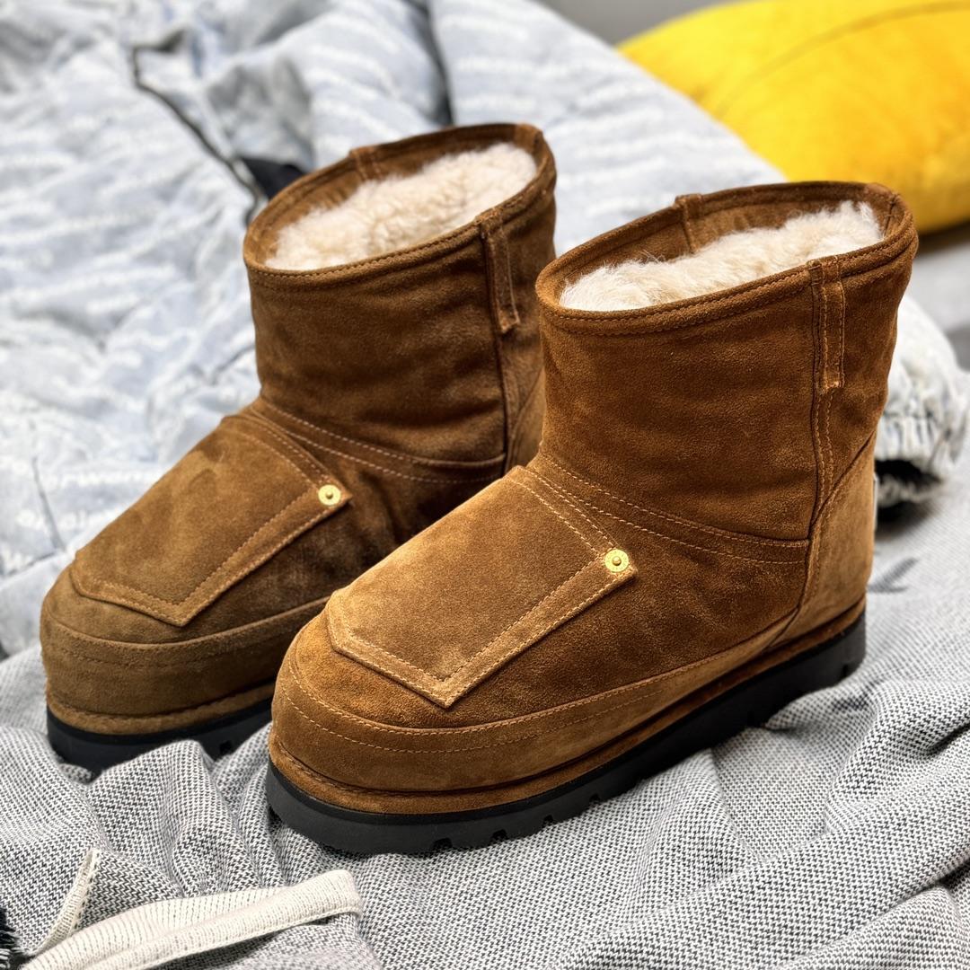 Acne Studios Tobacco Brown Shearling Leather Boots - DesignerGu