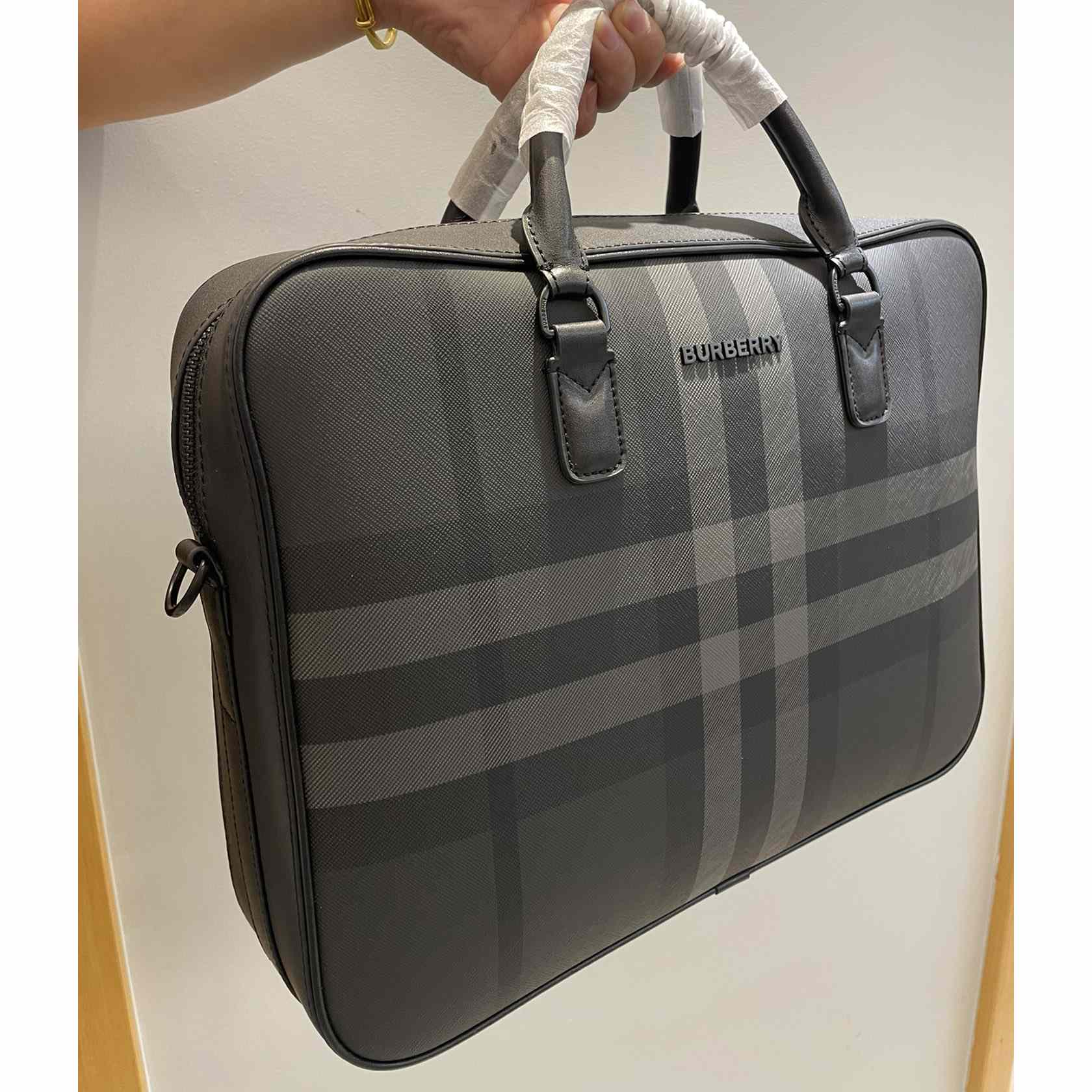 Burberry Ainsworth Checked Zipped Briefcase - DesignerGu