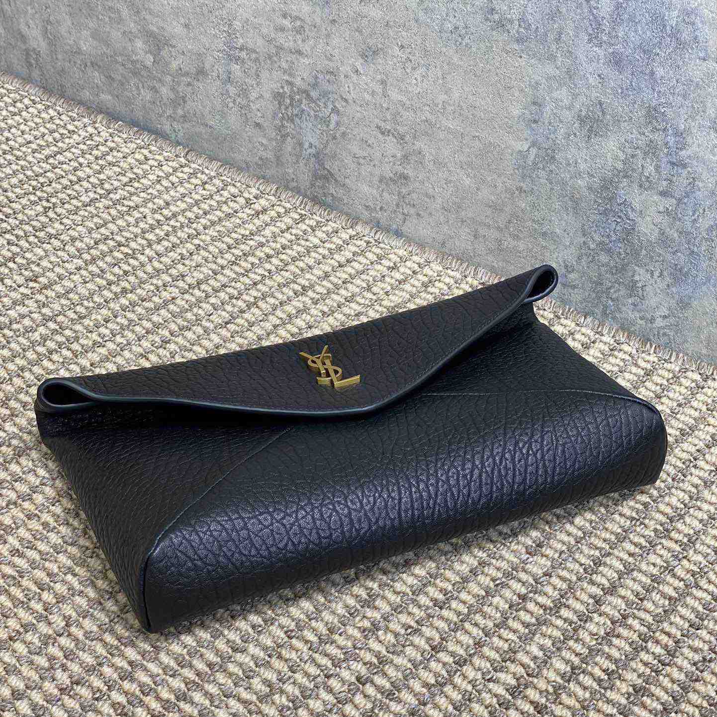 Saint Laurent Cassandre Large Envelope Pouch In Lambskin - DesignerGu