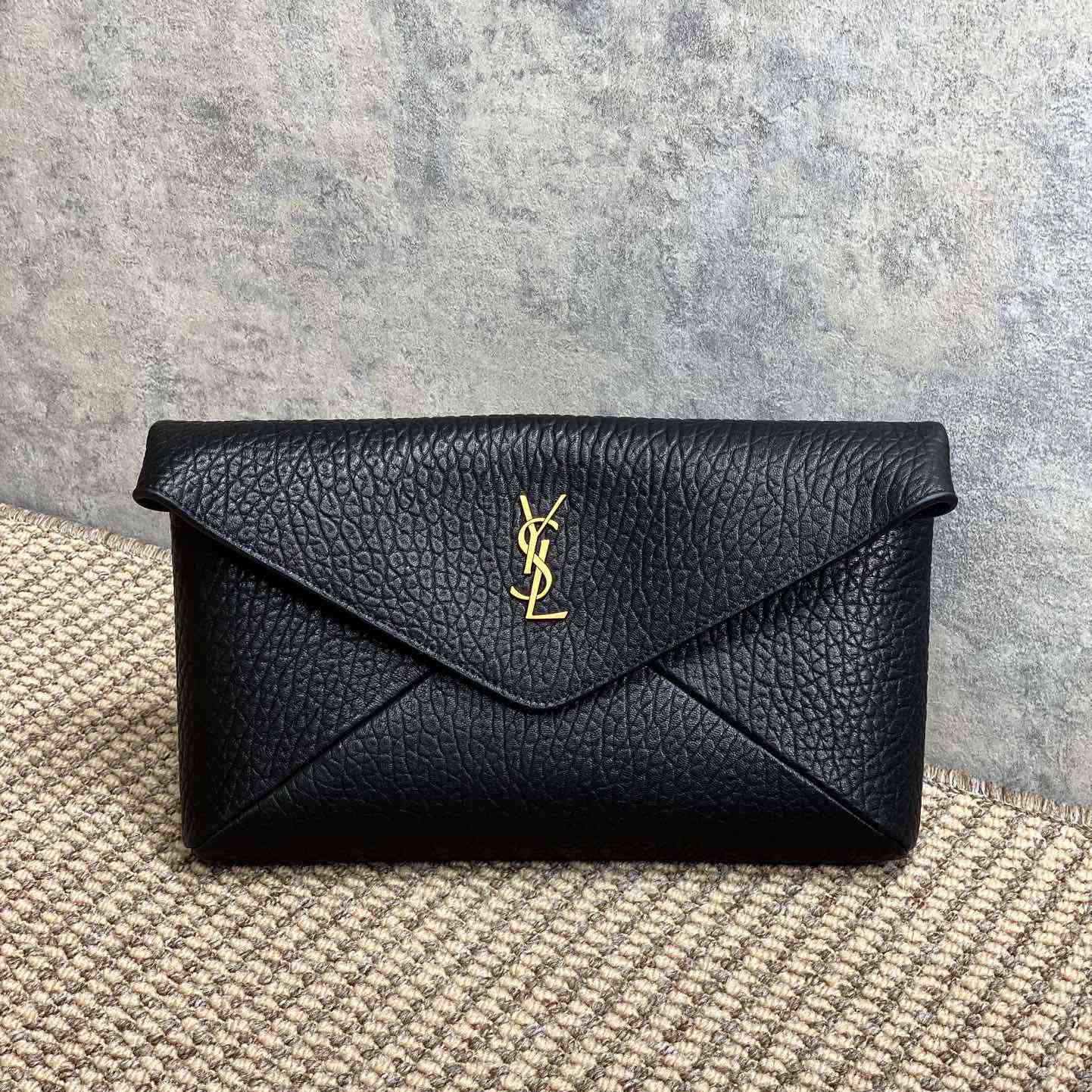 Saint Laurent Cassandre Large Envelope Pouch In Lambskin - DesignerGu