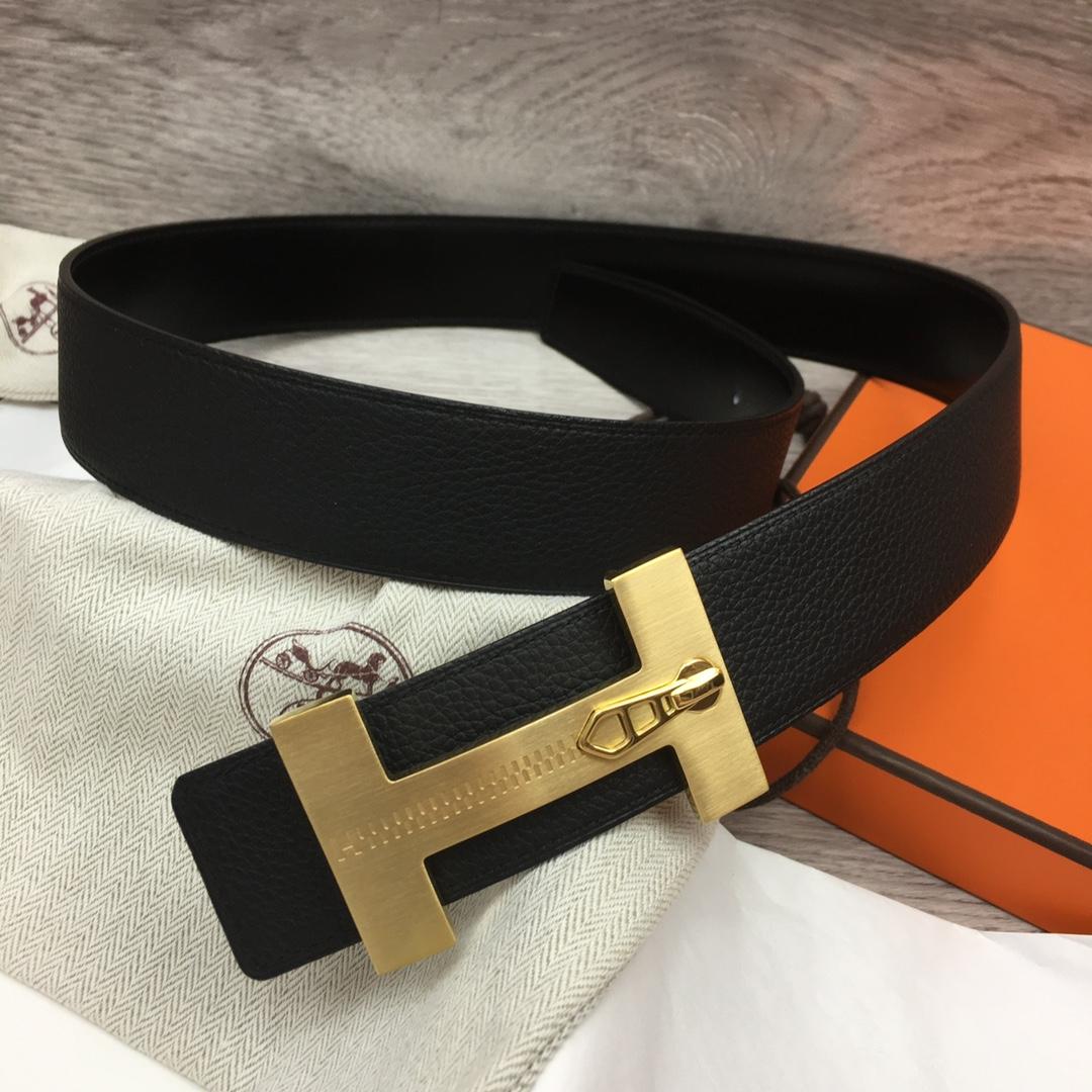 Hermes Leather H Buckle Belt - DesignerGu