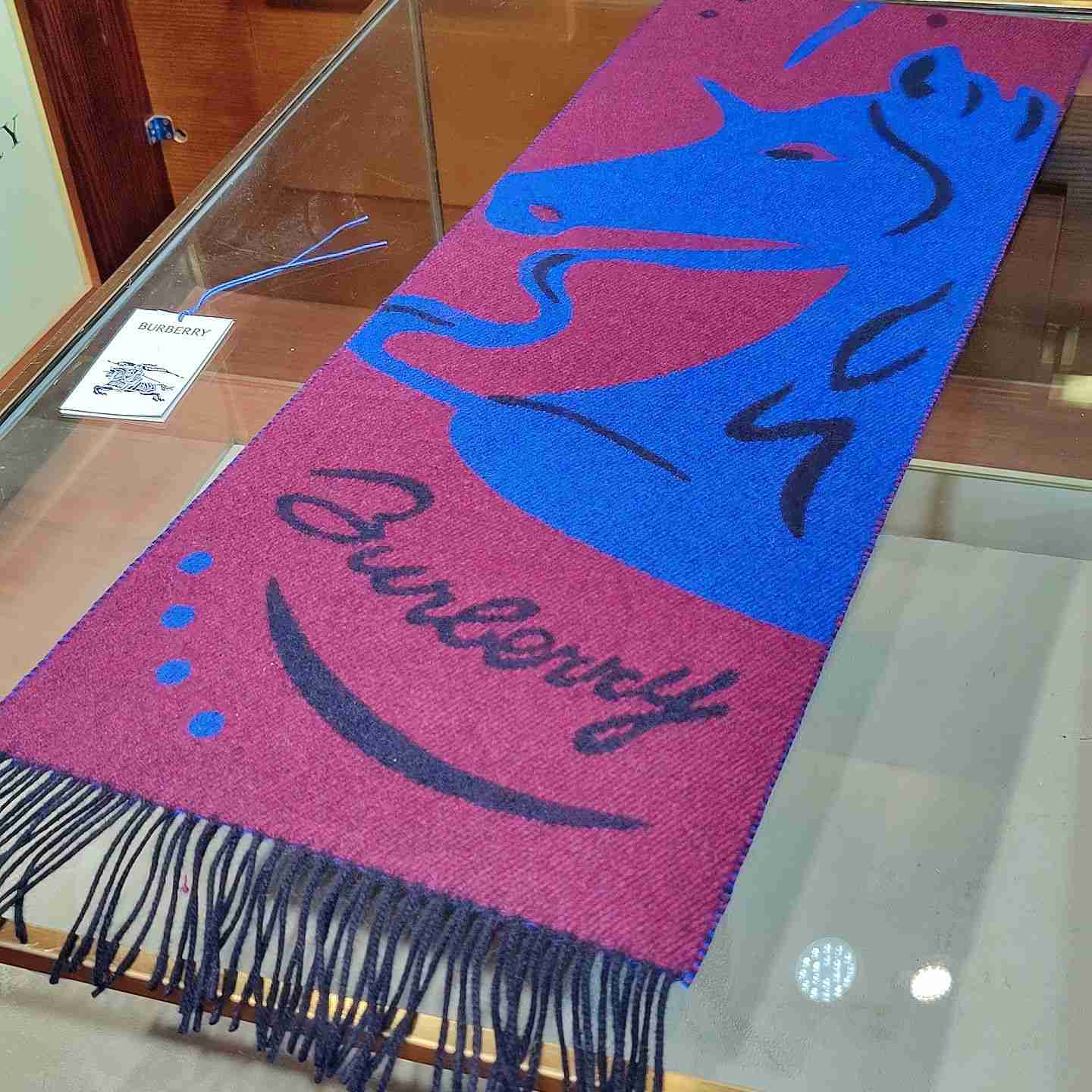 Burberry Mirrored Horse Cashmere Scarf - DesignerGu